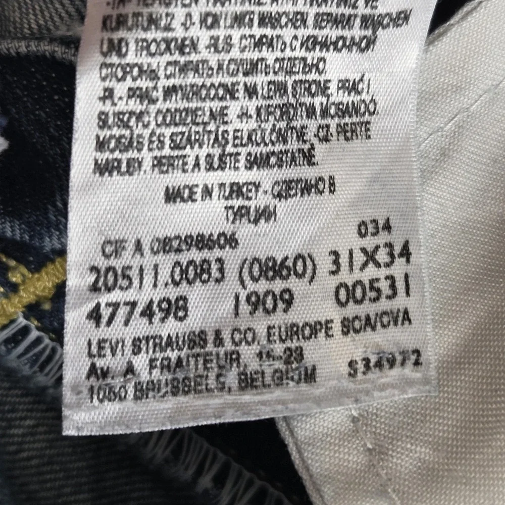 Vintage Levis 511 Jeans Mens Slim Engineered Honeycomb Medium Wash Fits 29x32